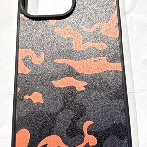 Camouflage Pattern Phone Case - Black and Orange- for 16 Pro Max with MagSafe